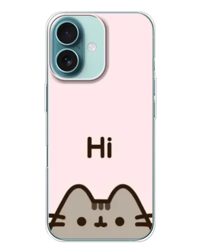 Чехол для iPhone 16 с картинкой «Пушин говорит Hi» Чехол для iPhone 16 с картинкой «Пушин говорит Hi»