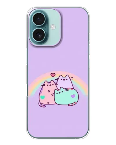 Чехол для iPhone 16 с картинкой «Радужные Пушины» Чехол для iPhone 16 с картинкой «Радужные Пушины»