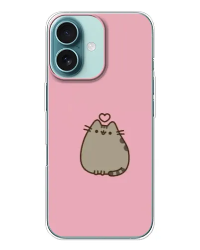 Чехол для iPhone 16 с картинкой «Pusheen сердце» Чехол для iPhone 16 с картинкой «Pusheen сердце»