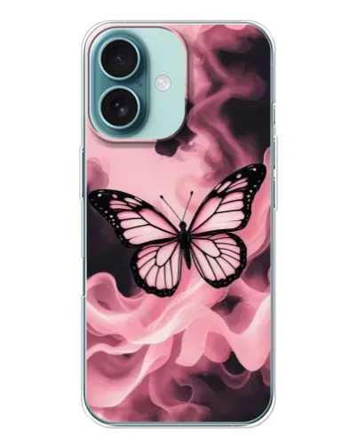 Чехол для iPhone 16 с картинкой «Бабочка в дыму» Чехол для iPhone 16 с картинкой «Бабочка в дыму»