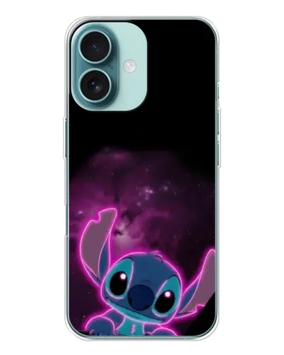 Чехол для iPhone 16 с картинкой «Неоновый Stitch»