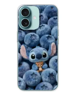 Чехол для iPhone 16 с картинкой «Стич и голубика»