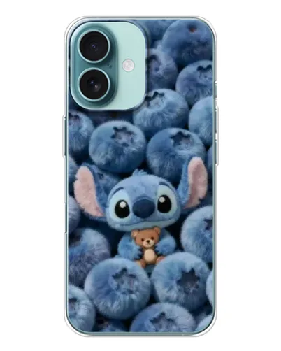 Чехол для iPhone 16 с картинкой «Стич и голубика»