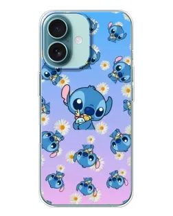 Чехол для iPhone 16 с картинкой «Паттерн со Стичем»