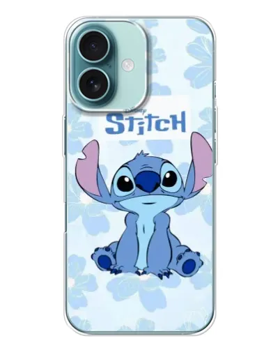 Чехол для iPhone 16 с картинкой «Stitch среди цветов»