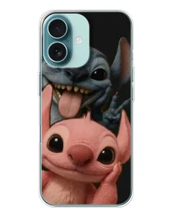 Чехол для iPhone 16 с картинкой «Стич и Ангел»