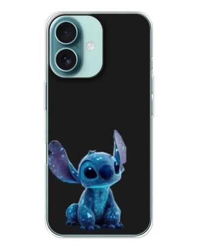 Чехол для iPhone 16 с картинкой «Стич на черном»