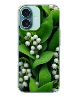 Чехол для iPhone 16 с картинкой «Ландыши в зелени»