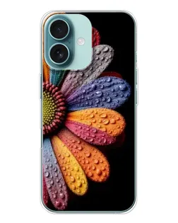 Чехол для iPhone 16 с картинкой «Радужный цветок»