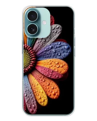 Чехол для iPhone 16 с картинкой «Радужный цветок»