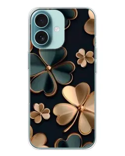 Чехол для iPhone 16 с картинкой «Клевер в золоте»