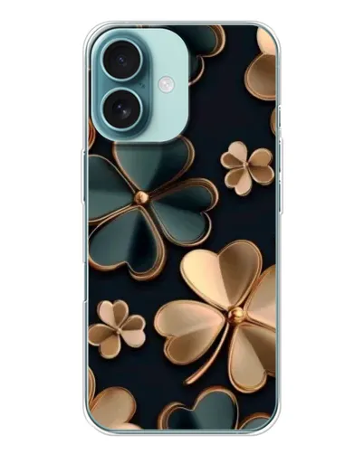 Чехол для iPhone 16 с картинкой «Клевер в золоте»
