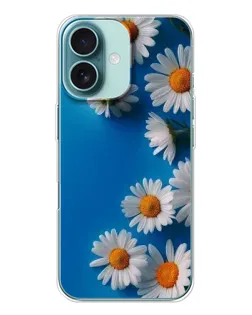Чехол для iPhone 16 с картинкой «Белоснежные маргаритки»