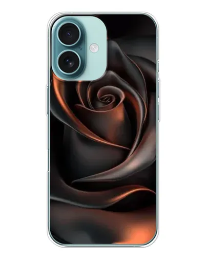 Чехол для iPhone 16 с картинкой «Шелковая черная роза»