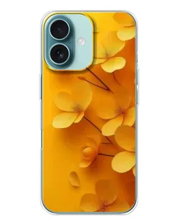 Чехол для iPhone 16 с картинкой «Золотые лепестки»
