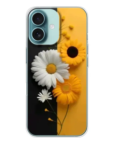 Чехол для iPhone 16 с картинкой «Подсолнух и ромашка»