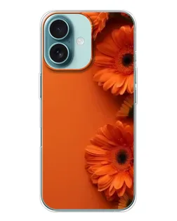 Чехол для iPhone 16 с картинкой «Оранжевые герберы»