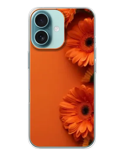 Чехол для iPhone 16 с картинкой «Оранжевые герберы»