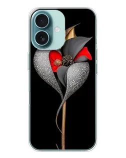 Чехол для iPhone 16 с картинкой «Серебряный фантазийный цветок»