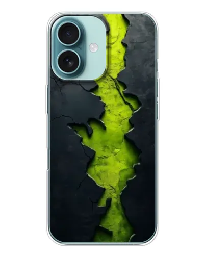 Чехол для iPhone 16 с картинкой «Салатовый разлом скалы»