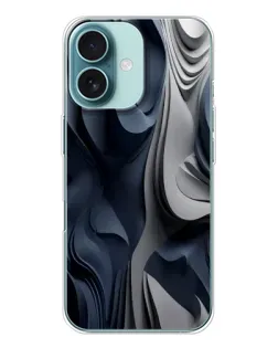 Чехол для iPhone 16 с картинкой «Объемные синие складки» Чехол для iPhone 16 с картинкой «Объемные синие складки»