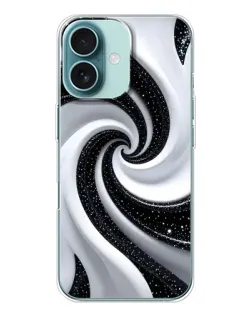Чехол для iPhone 16 с картинкой «Черно-белая спираль» Чехол для iPhone 16 с картинкой «Черно-белая спираль»