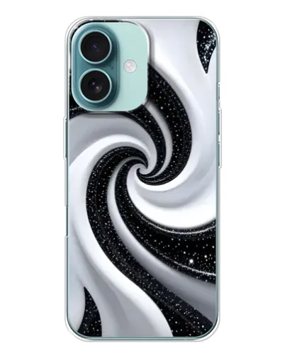 Чехол для iPhone 16 с картинкой «Черно-белая спираль»