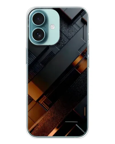 Чехол для iPhone 16 с картинкой «Черные геометрические блоки»