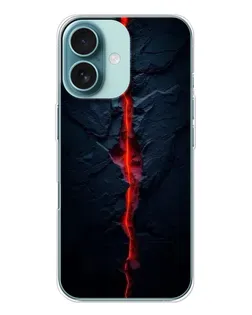 Чехол для iPhone 16 с картинкой «Kрасная лавовая трещина»