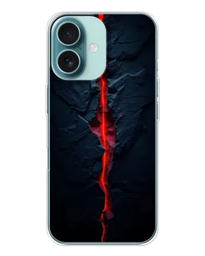 Чехол для iPhone 16 с картинкой «Kрасная лавовая трещина»
