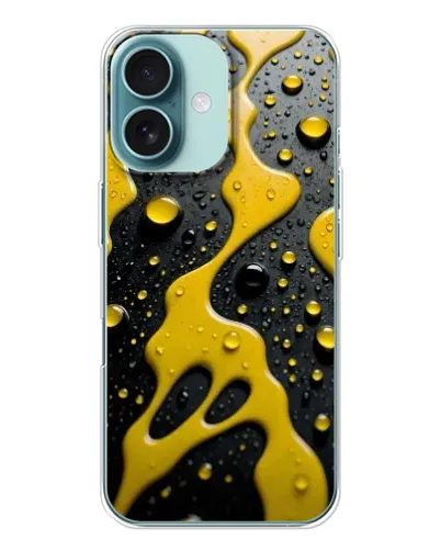 Чехол для iPhone 16 с картинкой «Жидкое желтое золото»