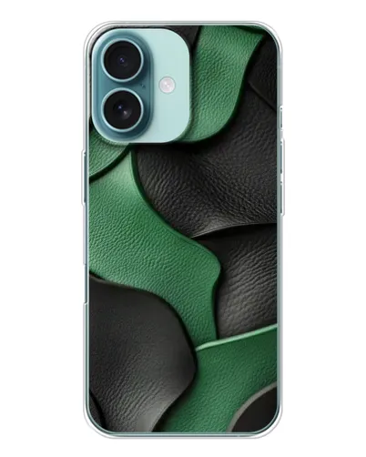 Чехол для iPhone 16 с картинкой «Зеленые кожаные волны»