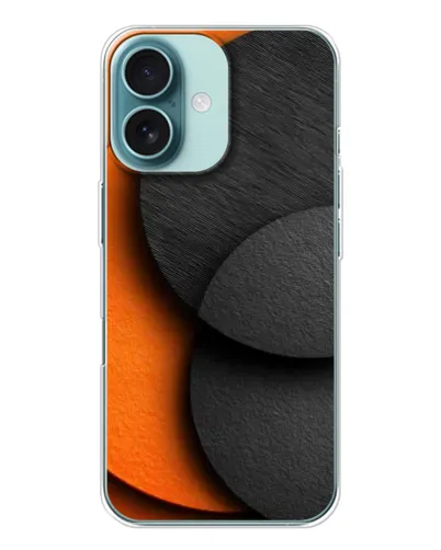 Чехол для iPhone 16 с картинкой «Геометрия оранжевых кругов»