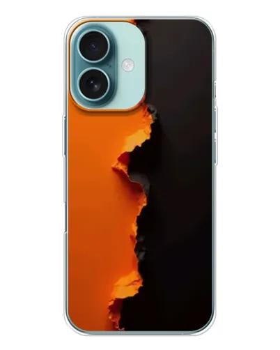 Чехол для iPhone 16 с картинкой «Оранжевый разлом»