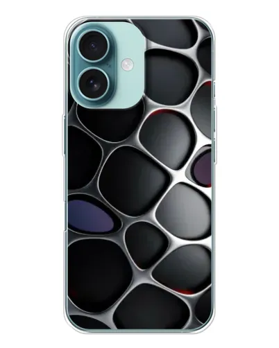 Чехол для iPhone 16 с картинкой «Объемная темная решетка»