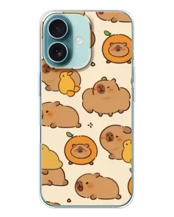 Чехол для iPhone 16 с картинкой «Капибары с апельсинами» Чехол для iPhone 16 с картинкой «Капибары с апельсинами»