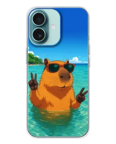 Чохол для iPhone 16 з картинкою «Морська капібара» Чохол для iPhone 16 з картинкою «Морська капібара»
