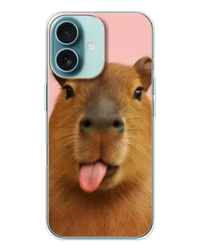 Чохол для iPhone 16 з картинкою «Капібара з язиком» Чохол для iPhone 16 з картинкою «Капібара з язиком»