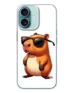 Чохол для iPhone 16 з картинкою «Капібара в окулярах» Чохол для iPhone 16 з картинкою «Капібара в окулярах»
