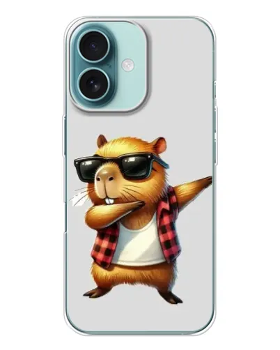 Чохол для iPhone 16 з картинкою «Капібара репер даб» Чохол для iPhone 16 з картинкою «Капібара репер даб»