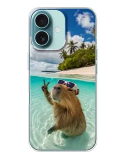 Чохол для iPhone 16 з картинкою «Капібара на морі» Чохол для iPhone 16 з картинкою «Капібара на морі»