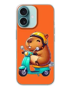 Чохол для iPhone 16 з картинкою «Капібара на скутері» Чохол для iPhone 16 з картинкою «Капібара на скутері»