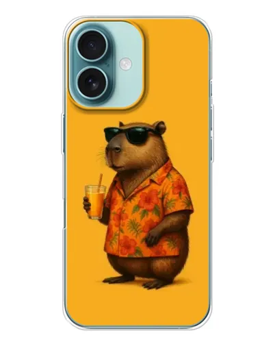 Чохол для iPhone 16 з картинкою «Капібара на відпочинку» Чохол для iPhone 16 з картинкою «Капібара на відпочинку»