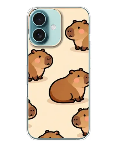 Чохол для iPhone 16 з картинкою «Паттерн милих капібар» Чохол для iPhone 16 з картинкою «Паттерн милих капібар»