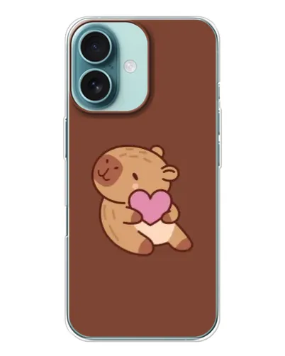 Чохол для iPhone 16 з картинкою «Капібара з серцем» Чохол для iPhone 16 з картинкою «Капібара з серцем»