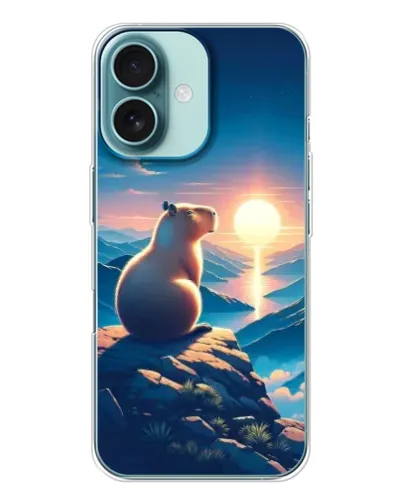 Чохол для iPhone 16 з картинкою «Захід сонця з капібарою» Чохол для iPhone 16 з картинкою «Захід сонця з капібарою»