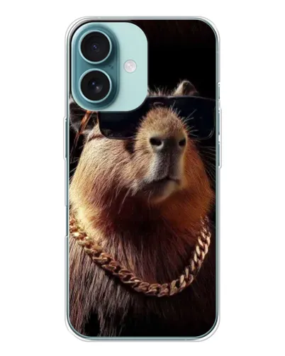 Чохол для iPhone 16 з картинкою «Капібара золотий ланцюг» Чохол для iPhone 16 з картинкою «Капібара золотий ланцюг»