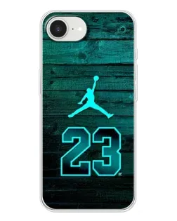 Чехол для iPhone 16e с картинкой «Jordan Cyan 23»