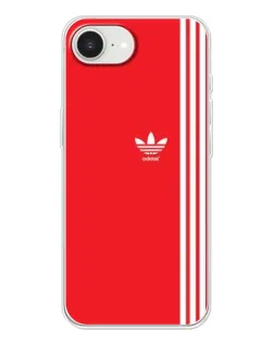 Чехол для iPhone 16e с картинкой «Красный минимализм Adidas»