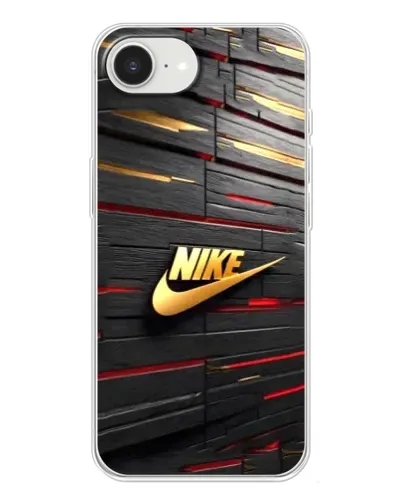 Чехол для iPhone 16e с картинкой «Золотой Nike на металле» Чехол для iPhone 16e с картинкой «Золотой Nike на металле»